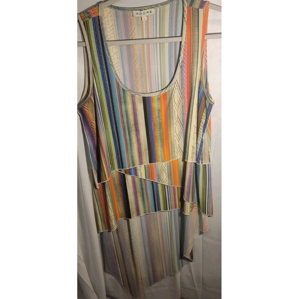 Adore Multicolor Dress Edgy Artsy Flapper Retro Glam‎ Turquoise L